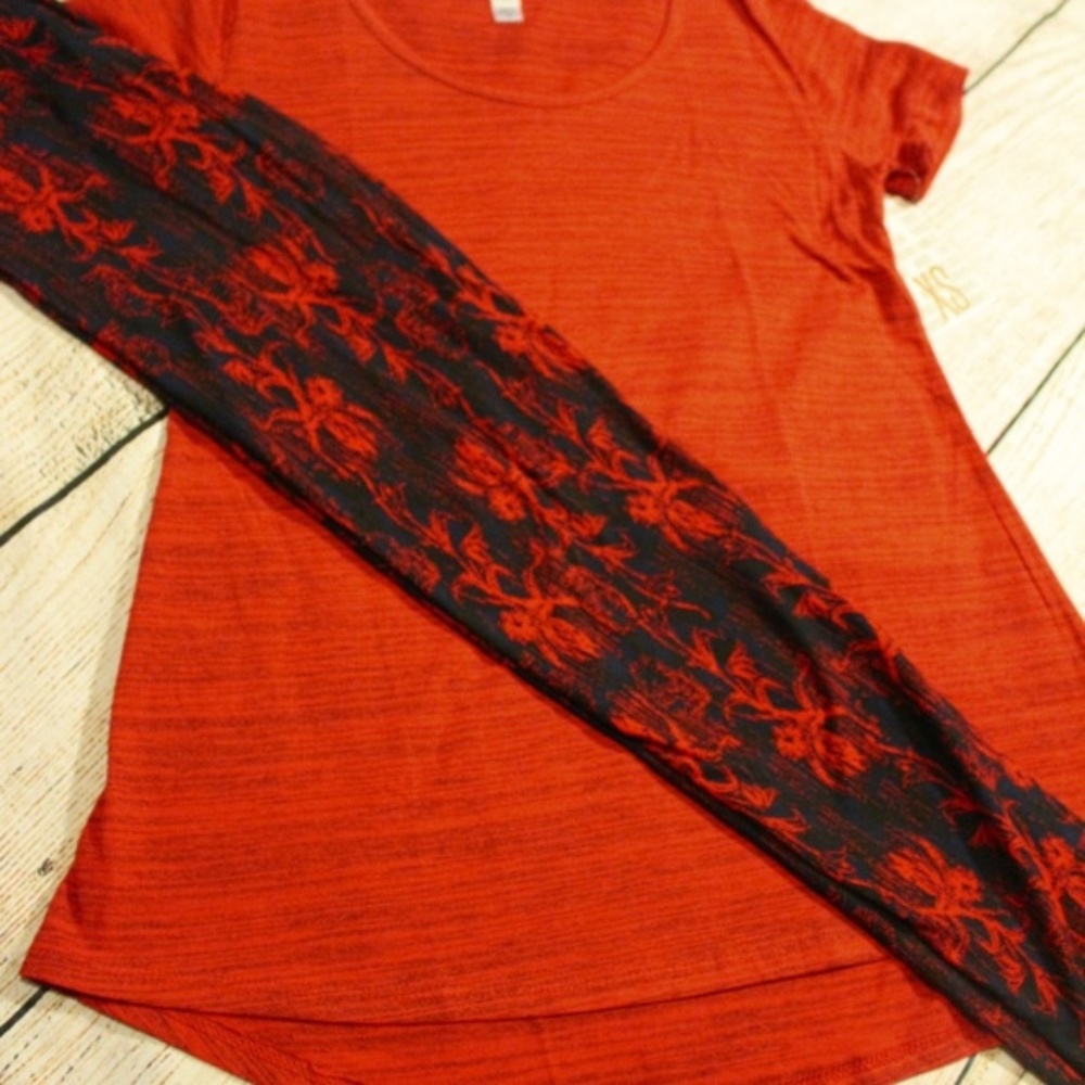 LulaRoe Medium Carl y+ OneSize Leggings Outfit